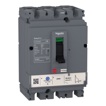 5-5-2.jpg Schneider LV510304 | circuit breaker EasyPact CVS100B, 25 kA at 415 VAC, 50 A rating thermal magnetic TM-D trip unit, 3P 3d - Image 1