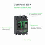 Schneider C25H42D250 | Circuit breaker ComPacT NSX250H, 70kA at 415VAC, MicroLogic 2.2 trip unit 250A, 4 poles 4d - Image 3