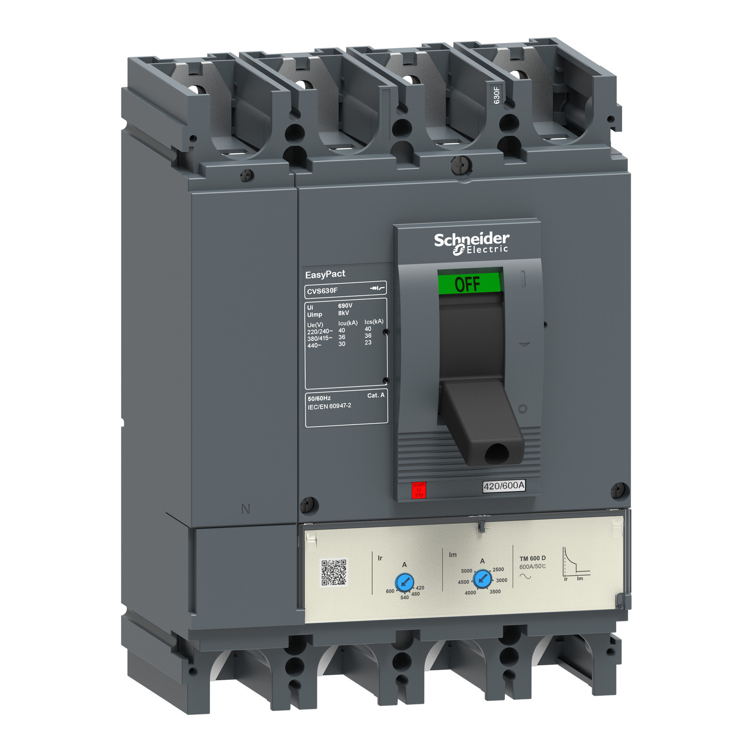 LV563412_Image_1500.jpg Schneider LV563412 | circuit breaker, EasyPact CVS, CVS630F, TMD, 4p/4d - Image 1