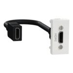 Schneider NU343018 | Audio/video socket, New Unica, HDMI, prewired, 1 module, white - Image 4