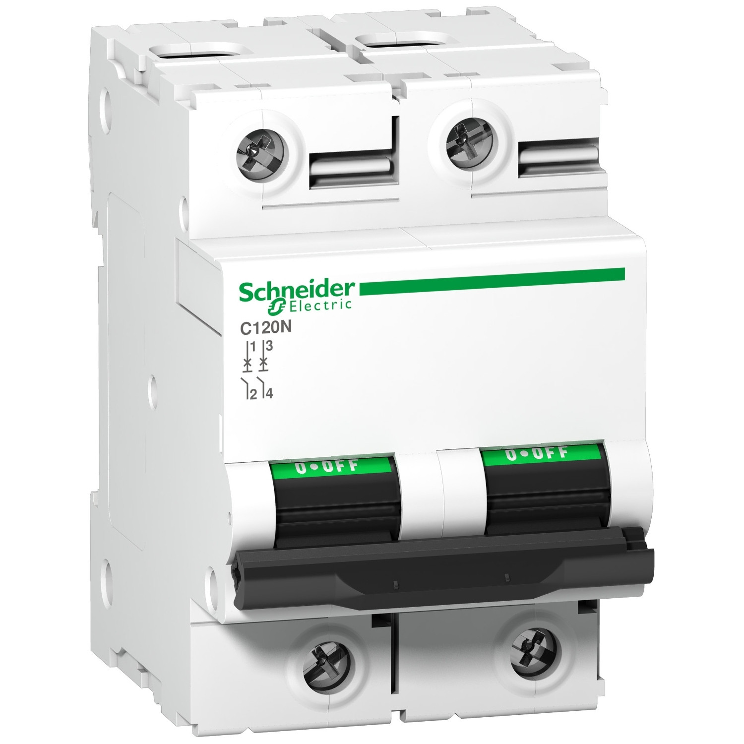 PB107917_1500-1.jpg Schneider A9N18361 | Miniature circuit-breaker, Acti9 C120N, 2P, 80 A, C curve, 10000 A (IEC 60898-1), 10 kA (IEC 60947-2) - Image 1