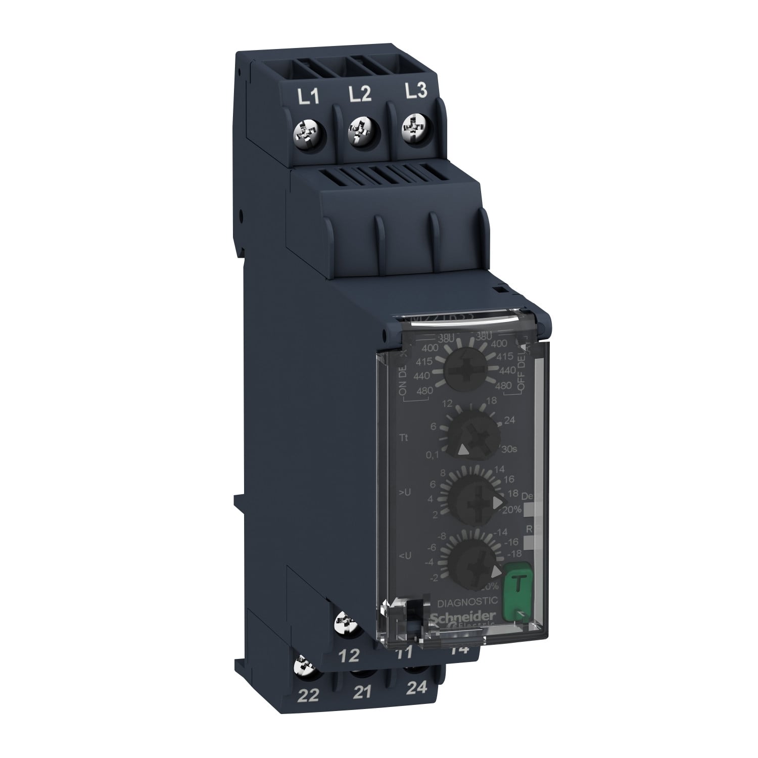 RM22TR33.jpg Schneider RM22TR33 Relay | Three-Phase Voltage control relay 380…480Vac, 2 C/O - Image 1