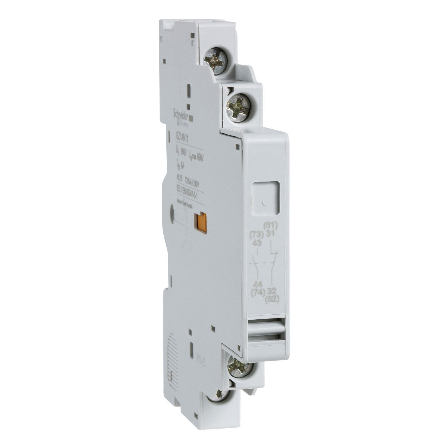 SASSOULAS_GM1_EN40_04_04_000025_1500.jpg Schneider GZ1AN20 | Auxiliary contact block,EasyPact GZ1,2NO,mounted on left hand side - Image 1