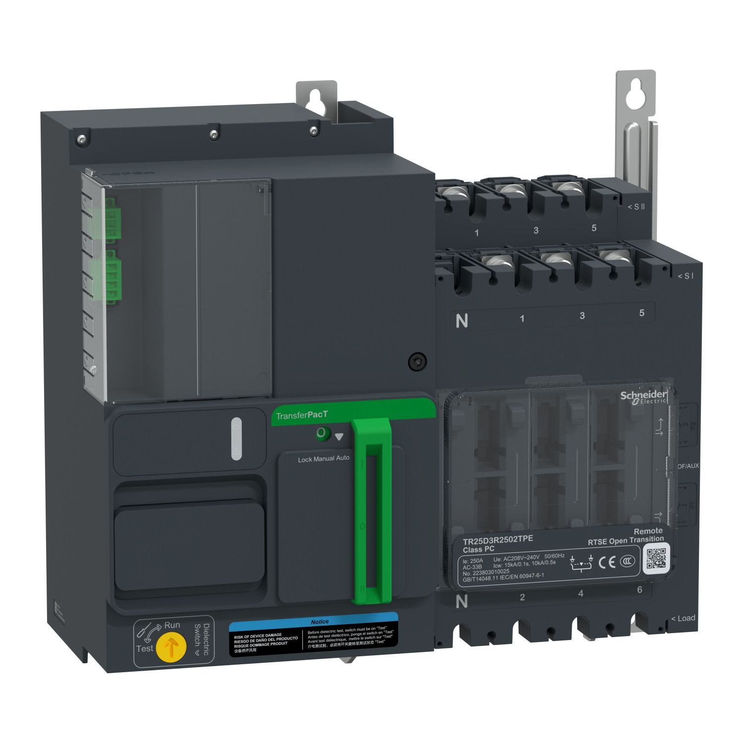 TR25D3R2502TPE_Image_AI-improved_2024_1500.jpg Schneider TR25D3R2502TPE | TransferPacT Remote, 250A, 230V, 3P, Remote, frame 250A - Image 1