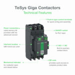 Schneider LC1G400KUEN Contactor | Contactor, high power, TeSys Giga, standard version, 3 pole/NO, AC-3 <=440V 400A, 100-250VAC/DC coil - Image 5