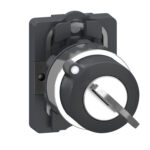 Schneider XA2AG21 | Complete key switch, Easy Harmony XA2, plastic head, 22mm, 2 positions, left pull-out, 1NO, stay put