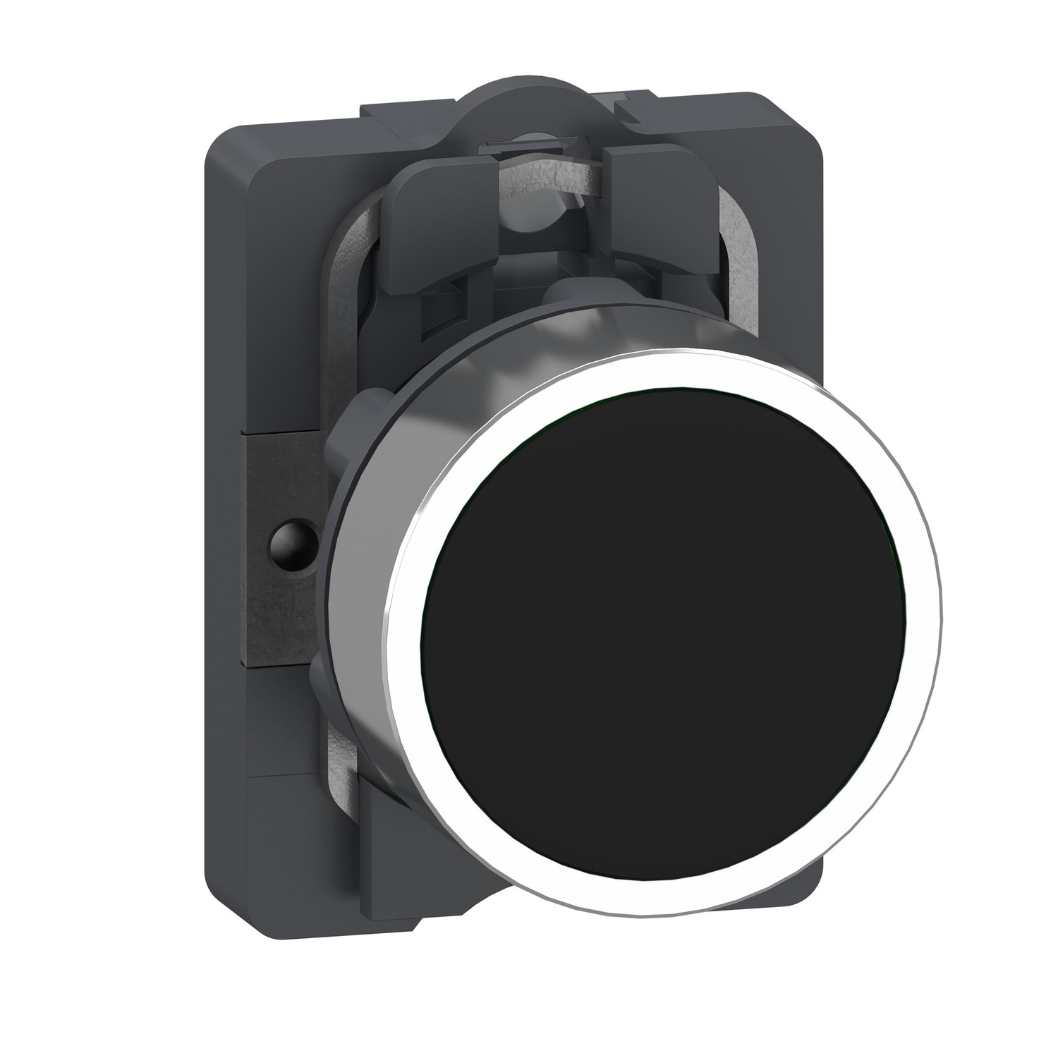 XA2AH021_image_1500-1.jpg Schneider XA2AH021 | Complete push button, Easy Harmony XA2, plastic head, 22mm, black, 1NO, self-lock, unmarked - Image 1