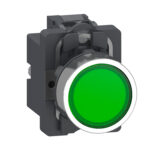 Schneider XA2AW33B1 | Complete illuminated push button, Easy Harmony XA2, plastic head, 22mm, green, 1NO, AC/DC 24V, spring return