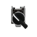 Schneider XB4BJ21 Harmony | Selector switch, metal ,black Ø22, long handle, 2 positions, stay put, 1 NO