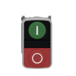 Schneider XB4BL73415 | Double-headed push button, metal, Ø22, 1 green flush marked I + 1 red projecting marked O, 1 NO + 1 NC - Image 5