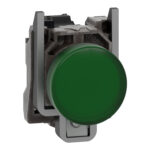 Schneider XB4BV63  Harmony | Pilot light, Harmony XB4, metal, green, 22mm, plain lens with BA9s bulb, lt 250V