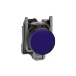 Schneider XB4BVB6 Harmony | Pilot light, metal, blue, Ø22, plain lens with integral LED, 24 V AC/DC