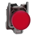 Schneider XB4BVG4 | Pilot light, metal, red, Ø22, plain lens with integral LED, 110…120 VAC