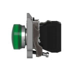 Schneider XB4BVM3 Harmon | Pilot light, metal, green, Ø22, plain lens with integral LED, 230...240 VAC - Image 2