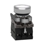 Schneider XB4BW31M5 Harmony | Illuminated push button, metal, flush, white, Ø22, spring return, 230...240 V AC, 1 NO + 1 NC - Image 7