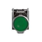 Schneider XB4BW33B5 Harmony | Illuminated push button, metal, flush, green, Ø22, spring return, 1 NO + 1 NC 24 V AC/DC