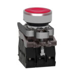 Schneider XB4BW34M5 Harmony | Illuminated push button, metal, flush, red, Ø22, spring return, 230...240 V AC, 1 NO + 1 NC - Image 5