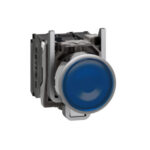 Schneider XB4BW36G5 Harmony | Blue flush complete illum pushbutton Ø22 spring return 1NO+1NC 110...120V