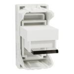 Schneider M3TB1_RJ4M | Telephone Outlet, Miluz E, 6 Pin, 4 Wire, mechanism with shutter, white - Image 4